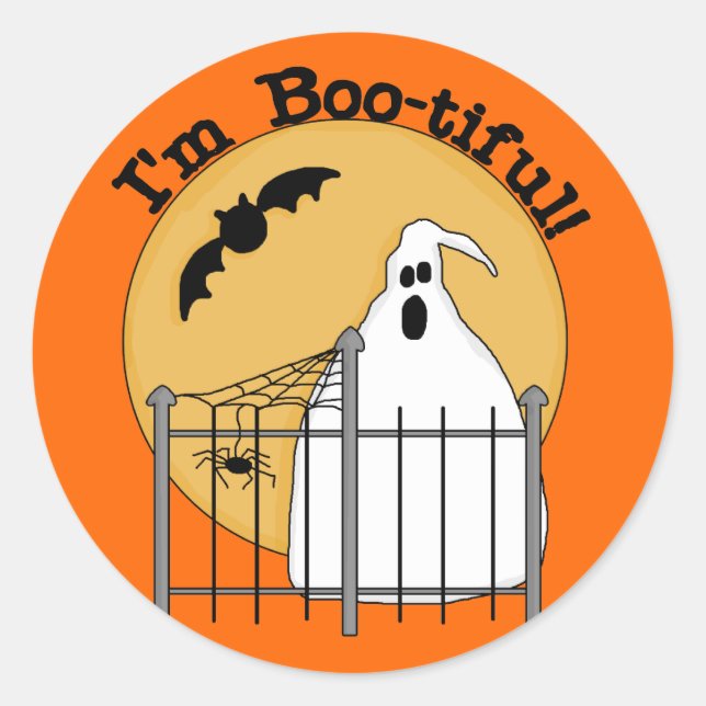I'm Boo-tiful Halloween T-shirts and Gifts Classic Round Sticker (Front)