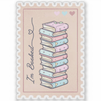 I'm Booked beautiful stamp style