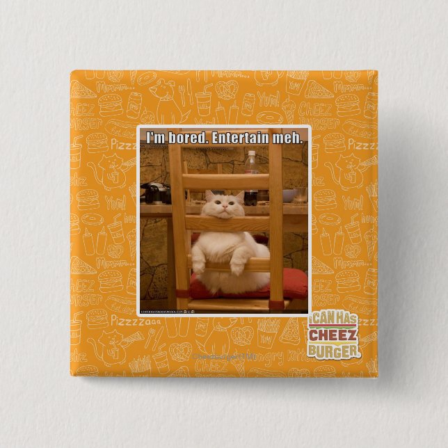 I'm bored. 15 cm square badge (Front)