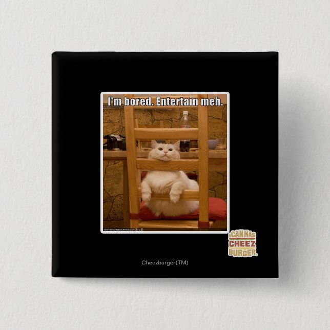 I'm bored. 15 cm square badge (Front)