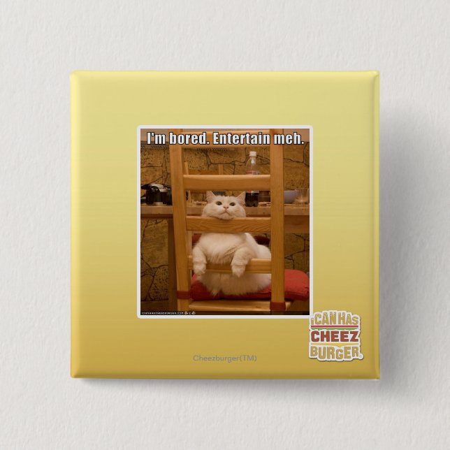 I'm bored. 15 cm square badge (Front)