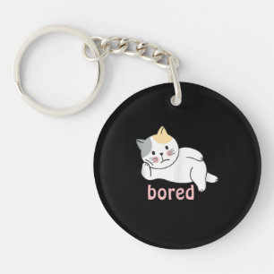 I'm bored cute Kitty Cat Animal Key Ring