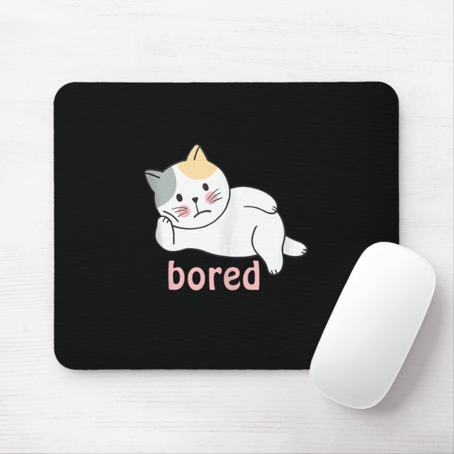 I'm bored cute Kitty Cat Animal Mouse Mat (With Mouse)
