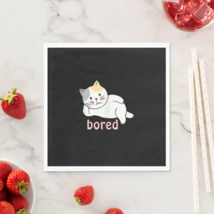I'm bored cute Kitty Cat Animal Napkin