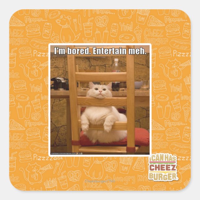 I'm bored. square sticker (Front)