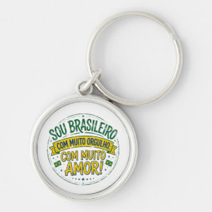 I'm Brazilian With Great Pride Vintage Key Ring