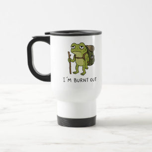 I'm Burnt Out Funny Frog Hiking Design Travel Mug
