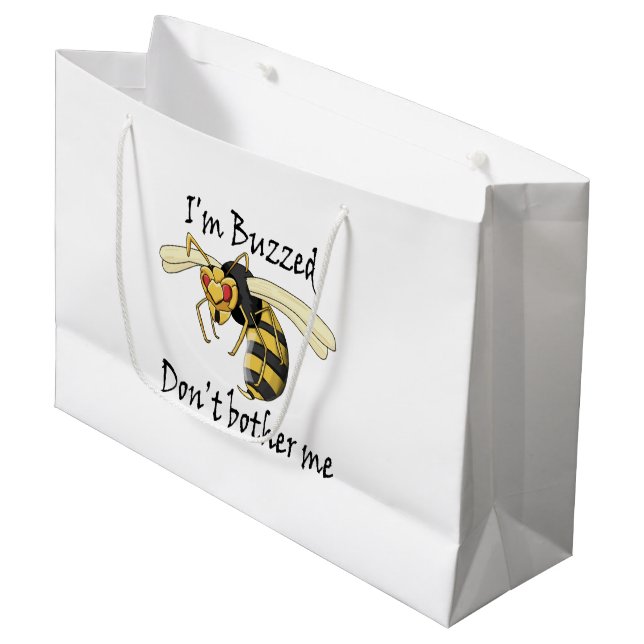 I'm buzzed don't bother me large gift bag (Front Angled)