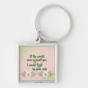 I'm by your side Encouragement Quote Key Ring