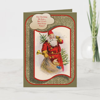 I'm Checking My List Vintage Christmas Card