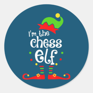 im  chess elf xmas family friend christmas gift classic round sticker