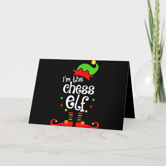 im  chess elf xmas family friend christmas gift holiday card (Front)