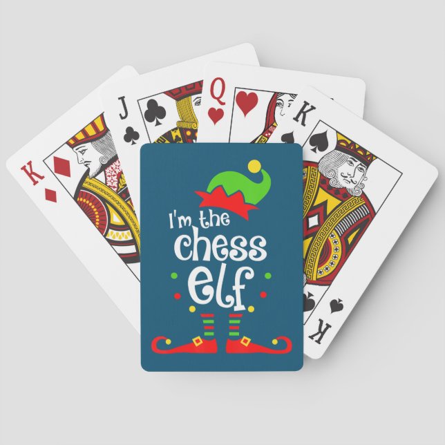 im  chess elf xmas family friend christmas gift playing cards (Back)