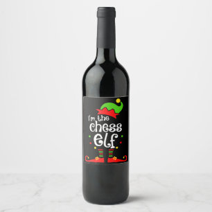 im chess elf xmas family friend christmas gift wine label