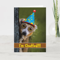 I'm Chuffed Funny Birthday with Lemur on Tree