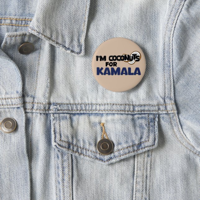I'm Coconuts for Kamala Harris Funny Coconut Tree 6 Cm Round Badge (In Situ)
