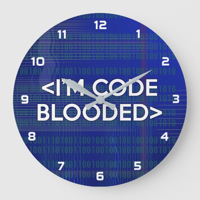 I'M CODE BLOODED LARGE CLOCK (Front)