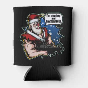 I'm Coming & I'm Slaying Funny Rambo Xmas Santa Can Cooler