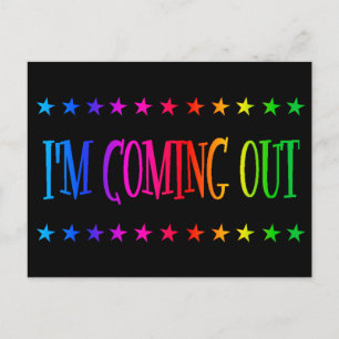 I'm Coming Out Bold Rainbow NCOD LGBT Postcard
