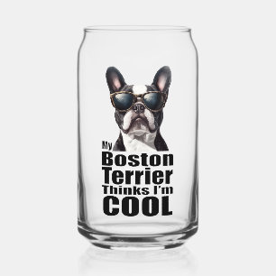 I'm Cool Boston Terrier Can Glass