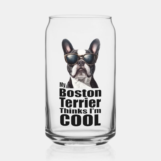 I'm Cool Boston Terrier Can Glass (Front)