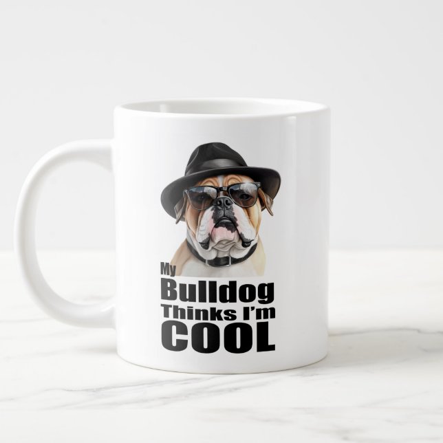 I'm Cool Bulldog Large Coffee Mug (Left)