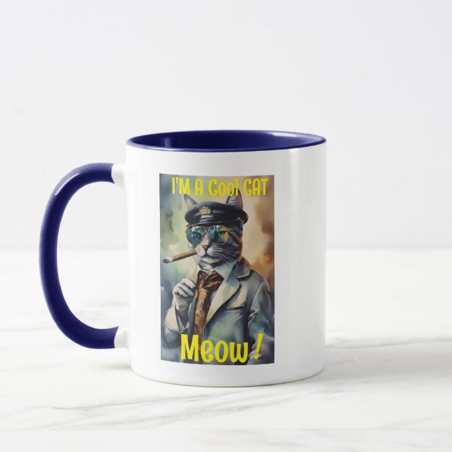 "I'm Cool Cat" Hip Feline Novelty  Mug (Left)