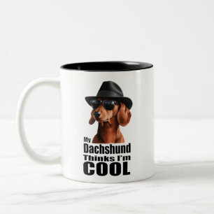 I'm Cool Dachshund Two-Tone Coffee Mug