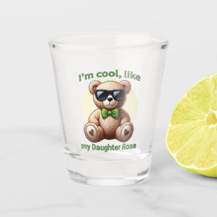 I'm Cool Teddy Bear with Green Bow Customisable Shot Glass