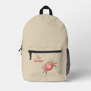 I'm Crabby Crustacean Printed Backpack