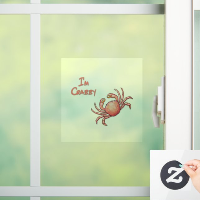 I'm Crabby Snowcrab Crab Window Cling (Home)