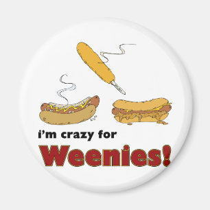 I'm Crazy For Weenies! Corn Chilli Hot Dog Magnet