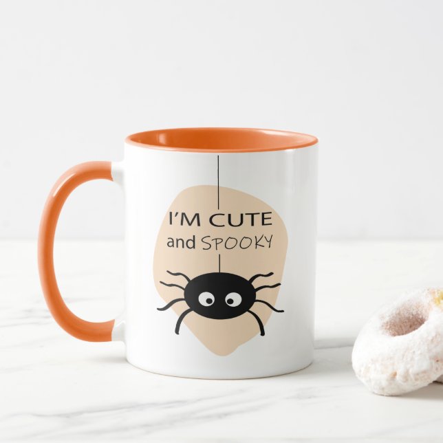 I'm Cute and Spooky l Spider Halloween Theme Mug (With Donut)