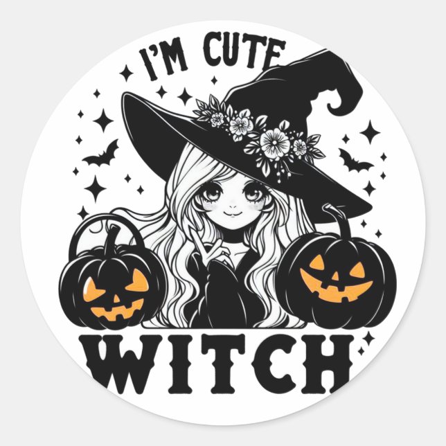 I'm Cute Witch Stickers  (Front)