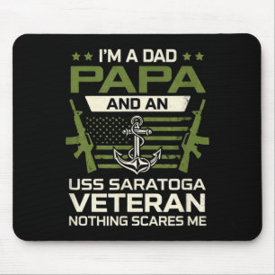 I'm dad papa uss saratoga cv-60 veteran flag usa mouse mat