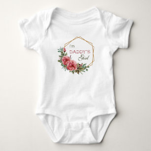 I'm Daddy's Girl - Pink Roses Baby Bodysuit