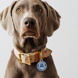 I'm Deaf Custom Text Pet Medical Alert Blue Black Tag