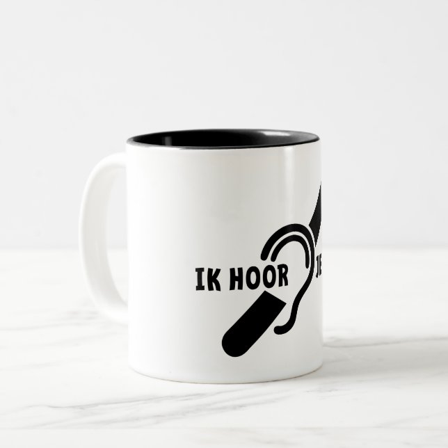 I'm deaf. Dead, hard of hearing. Read Lip  Two-Tone Coffee Mug (Front Left)