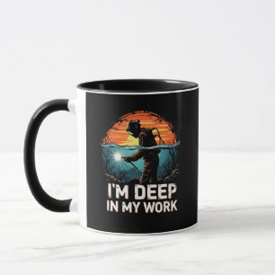 I'm Deep in My Work Sea Welder Job Sunset Retro Mug