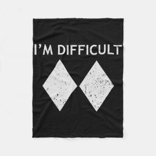 I'm Difficult Cool Skiing Stuff For Men Ski Snowbo Fleece Blanket