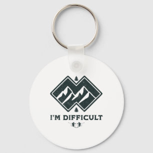 I'm Difficult Double Black Diamonds Funny Ski Snow Key Ring