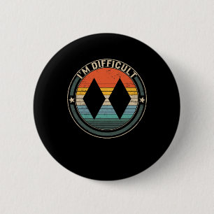 I'm Difficult Double Black Diamonds Ski Track Snow 6 Cm Round Badge