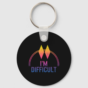 I'm Difficult Double Black Diamonds Ski Track Snow Key Ring