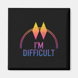 I'm Difficult Double Black Diamonds Ski Track Snow Magnet