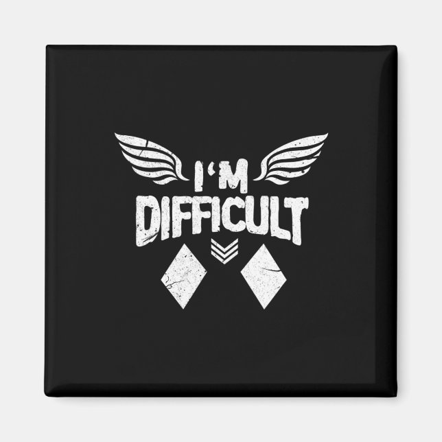 I'm Difficult Double Diamonds Ski Snowboarding Gif Magnet (Front)