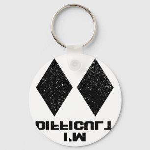 I'm Difficult Funny Double Black Diamonds Ski Snow Key Ring