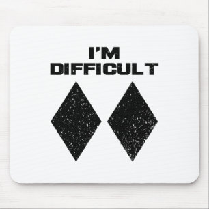 I'm Difficult Funny Double Black Diamonds Ski Snow Mouse Mat