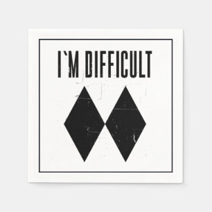 I'm Difficult Ski Double Black Diamond  Napkin