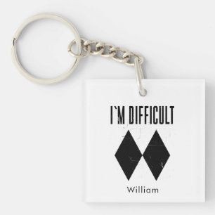 I'm Difficult Skiing Black Diamond Key Ring