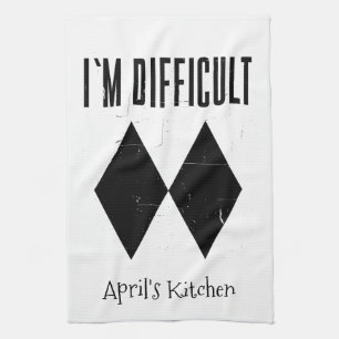 I'm Difficult Skiing Double Black Diamond Custom K Tea Towel